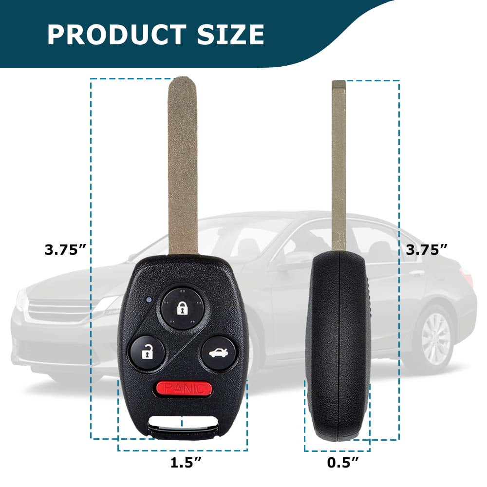 AKS KEYS New Replacement for Honda Accord 4 Dr 2008-2014 Remote Head Key Fob KR55WK49308