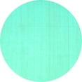 thumbnail image 1 of Ahgly Company Machine Washable Indoor Round Solid Turquoise Blue Modern Area Rugs, 8' Round, 1 of 4
