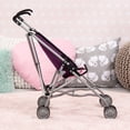 thumbnail image 6 of Bayer Design: Doll Buggy - Purple & Butterfly - Play Umbrella Push Stroller, Accessory For Dolls Up To 18", Quick-Fold, Dual Wheels, Seat Belt, Kid 3+, 6 of 9