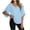 Z48 Light Blue, variant on Women Blouses Dressy Casual V Neck 3/4 Split Sleeve Flutter Chiffon Tops Loose Fit Casual Work Shirts Fashion Summer Elegant Tunics Blue,L