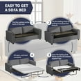 thumbnail image 6 of ijuicy 2 in 1 Pull Out Couch Bed, Convertible Sleeper Sofa Queen Size, Sofa Bed with USB Port for Living Room - Gray, 6 of 6