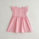 thumbnail image 5 of Ropa de verano para niños de 2 a 6 años, vestido acampanado con mangas voladoras a cuadros para niñas, vestidos bonitos de Estilo Princesa para niños, 5 of 6