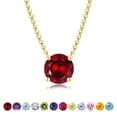 thumbnail image 1 of JeenMata Hermoso collar con colgante solitario de piedra natal de enero de corte redondo de 1 quilate, granate, chapado en oro amarillo de 18 quilates, mujer, adulto, 1 of 6