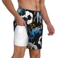 thumbnail image 2 of Kdxio Football Print Men'S Swim Trunks With Compression Liner 7 Inch Inseam Quick Dry Swim Shorts, 2 of 7