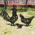 thumbnail image 1 of Estatuilla de animales TUNC Metal Hierro Gallo Gallina Pollito Decoración Jardín, 1 of 5