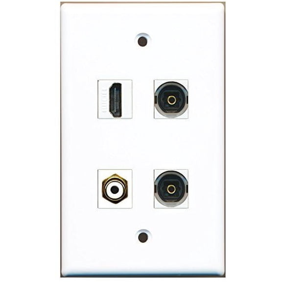 RiteAV - 1 Port HDMI 1 Port RCA White 2 Port Toslink Wall Plate