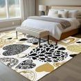 thumbnail image 5 of Valentine's Day Washable Area Rug 5 x 8 ft Abstract Black Gold Roses Water Drops Love Heart, Soft Non Slip Rugs Stain Repellent Indoor Felt Carpet for Living Dining Room Bedroom Home Office, 5 of 9