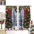 thumbnail image 4 of Christmas Curtains, Winter Xmas Tree White Window Snow Scene Happy New Year Christmas Theme Window Treatment for Living Room Bedroom Kitchen Drapes, 84x84 Inch, 4 of 7