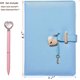 thumbnail image 2 of Heart Shaped Lock Diary with Key&Heart Diamond Pen,PU Leather Cover,A5,Journal Secret Notebook Gift for Women Girls (A5(8.5"*5.7"), Blue), 2 of 4