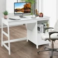 thumbnail image 3 of Giantex Wooden Computer Desk, Home Office Desk w/Large Storage Space, Multipurpose Ladder Writing Study Table, White, 3 of 8