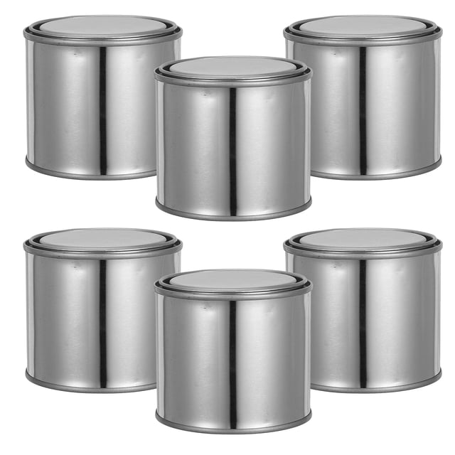 Shisuyan 6 Pcs Boîtes de Peinture Rondes en Fer Boîte de Rangement de Peinture Pratique Conteneur d'Encre Durable (0,2l)