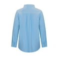 thumbnail image 5 of 2026 ! JINMGG Fall Long Sleeve Shirts for Women Fashion Women Casual Pockets Solid Turn-Down Neck Cardigan Long Sleeve Loose T-Shirt Autumn Blouse Button Tops Light Blue XXL, 5 of 5
