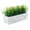 Whitewashed, variant on 14 Inch Artificial Green Grass in Rustic Burnt Solid Rectangular Crate Style Planter Box, Indoor Decor Faux Greenery in Decorative Wooden Container