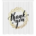 thumbnail image 3 of Ambesonne Modern Shower Curtain, Thank You Words Leaves, 69"Wx84"L, Yellow and Black, 3 of 3