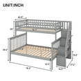 Euroco Wood Twin over Full Bunk Bed with Stairs and Storage Shelf for