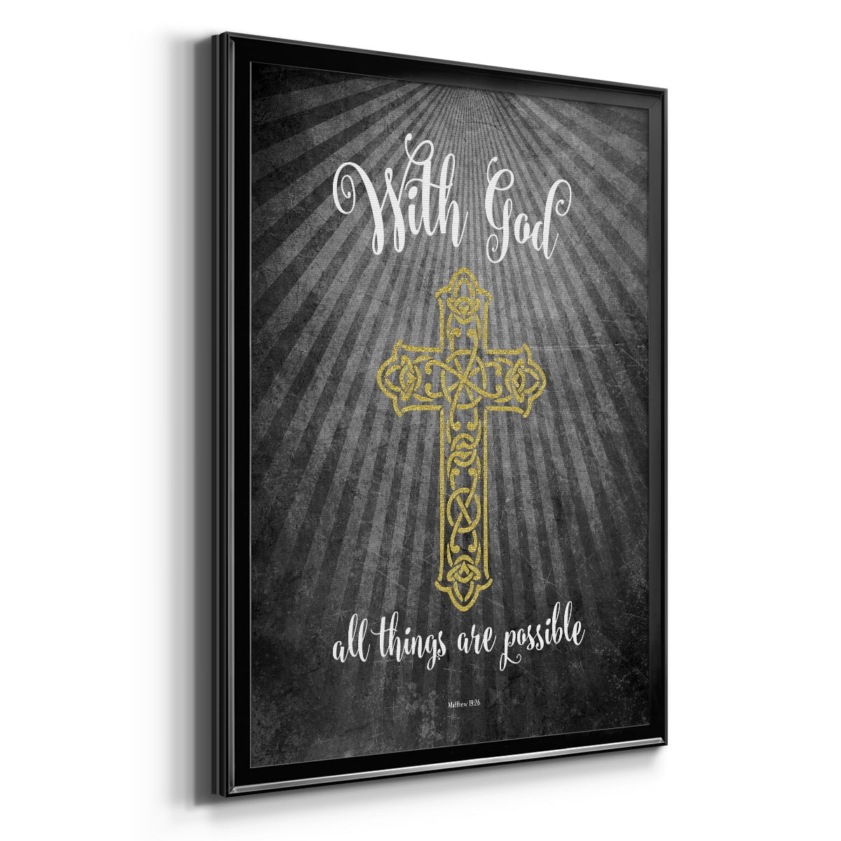 With God Gold Premium Classic Framed Print - Ready to Hang