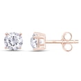 thumbnail image 2 of 0.60 ct.t.w Each 4.5MM Round Cut Lab Created Moissanite Diamond 4-Prong Solitaire Stud Earrings In 18K Rose Gold Over Sterling Silver (DF Color, VVS1 Clarity, 0.60 Cttw), 2 of 4