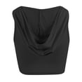 thumbnail image 4 of Lindreshi Crop Tops for Women Women's Casual Low Collar Hooded Sleeveless Garment Pullover Tops Blouse, 4 of 8