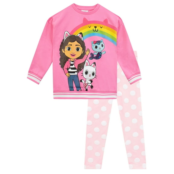 Gabby's Dollhouse Sweatshirt and Leggings Outfit Set Pink Sizes 4 to 10