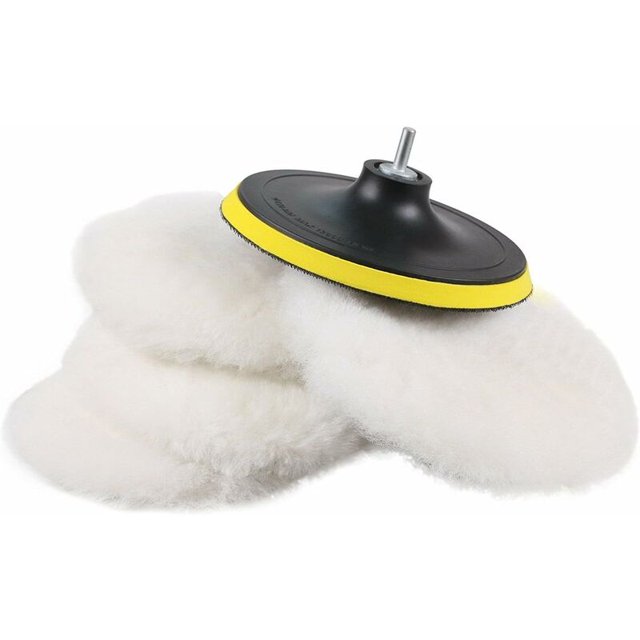 5 uds., gorros de pulido de 150mm + rueda de pulido, esponja de pulido de lana, almohadillas de pulido con adaptador de taladro M14 para máquina pulidora JAMW Sencillez