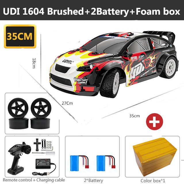 UDIRC 1603 1604 1607 RC Car 2,4G 1/16 50 km/H de alta velocidad sin escobillas 4WD Drift Car LED Light RTR vehículos de Control remoto juguete para regalo1604Cepillado-2B Deng Xun unisex