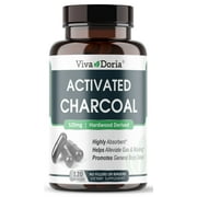 Viva Doria Activated Charcoal Capsules 520 mg, 120 Vegetable Capsules