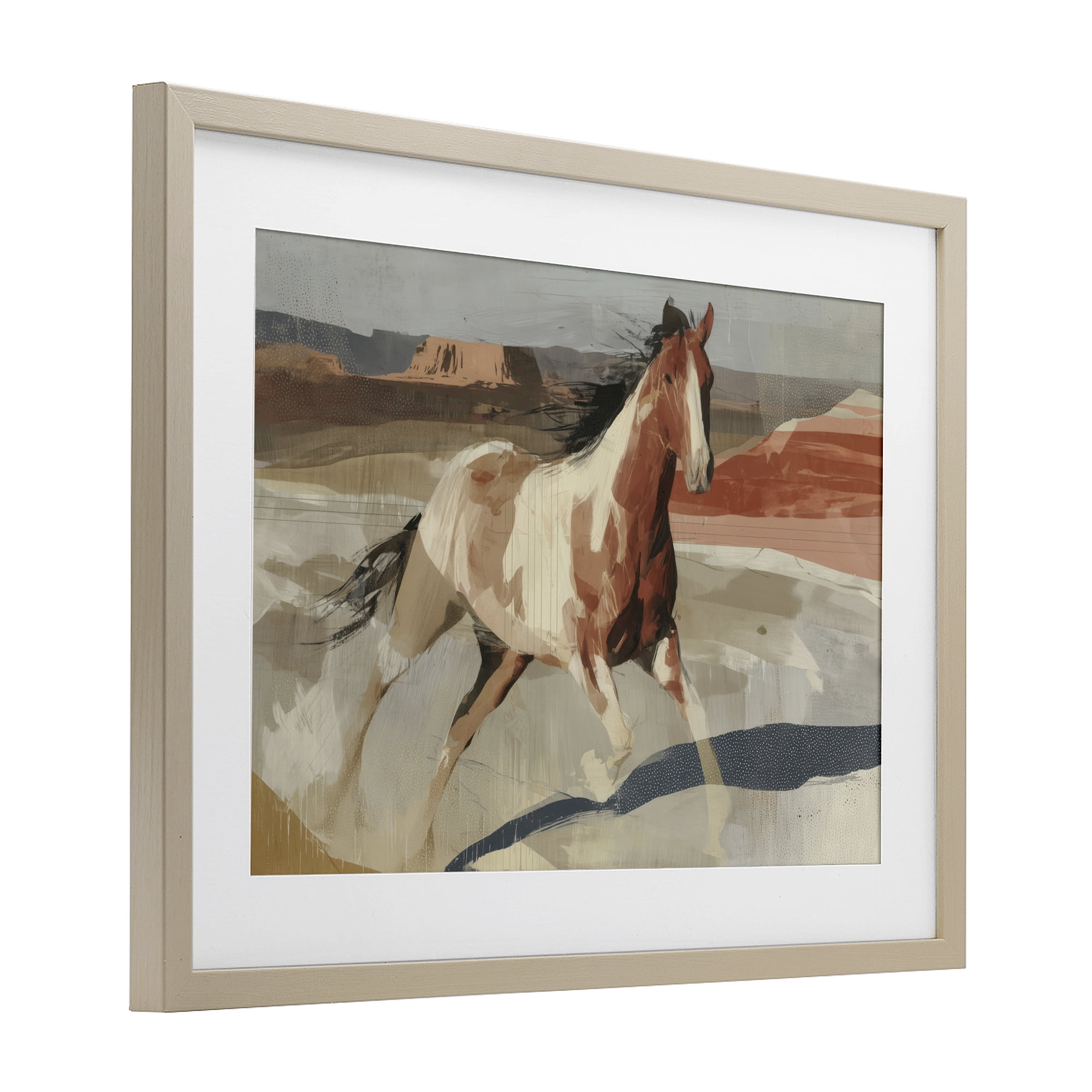 Stupell Industries Wild Horse Across Plains Birch Framed Print Under Glass, design by Chromatic Storm Studio