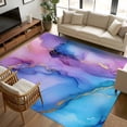 thumbnail image 2 of 5x7 Area Rugs, Blue Purple Ombre Non-Skid Rubber Backing Large Rectangle Rugs - Living Room Bedroom Home Office, Marble Modern Ink Painted Abstract Indoor Floor Mat Carpets Washable Rug, 2 of 9