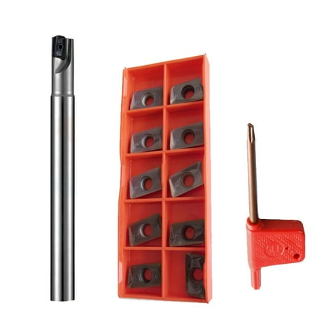 

D12mm 90° 1F Indexable Face End Mill L:120mm D:12mm 10Pc Apmt1135 Carbide Insert