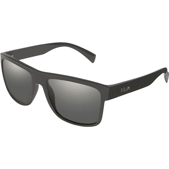 Huk Men's Clinch Polarized Sunglasses Matte Black Frame Gray Lens