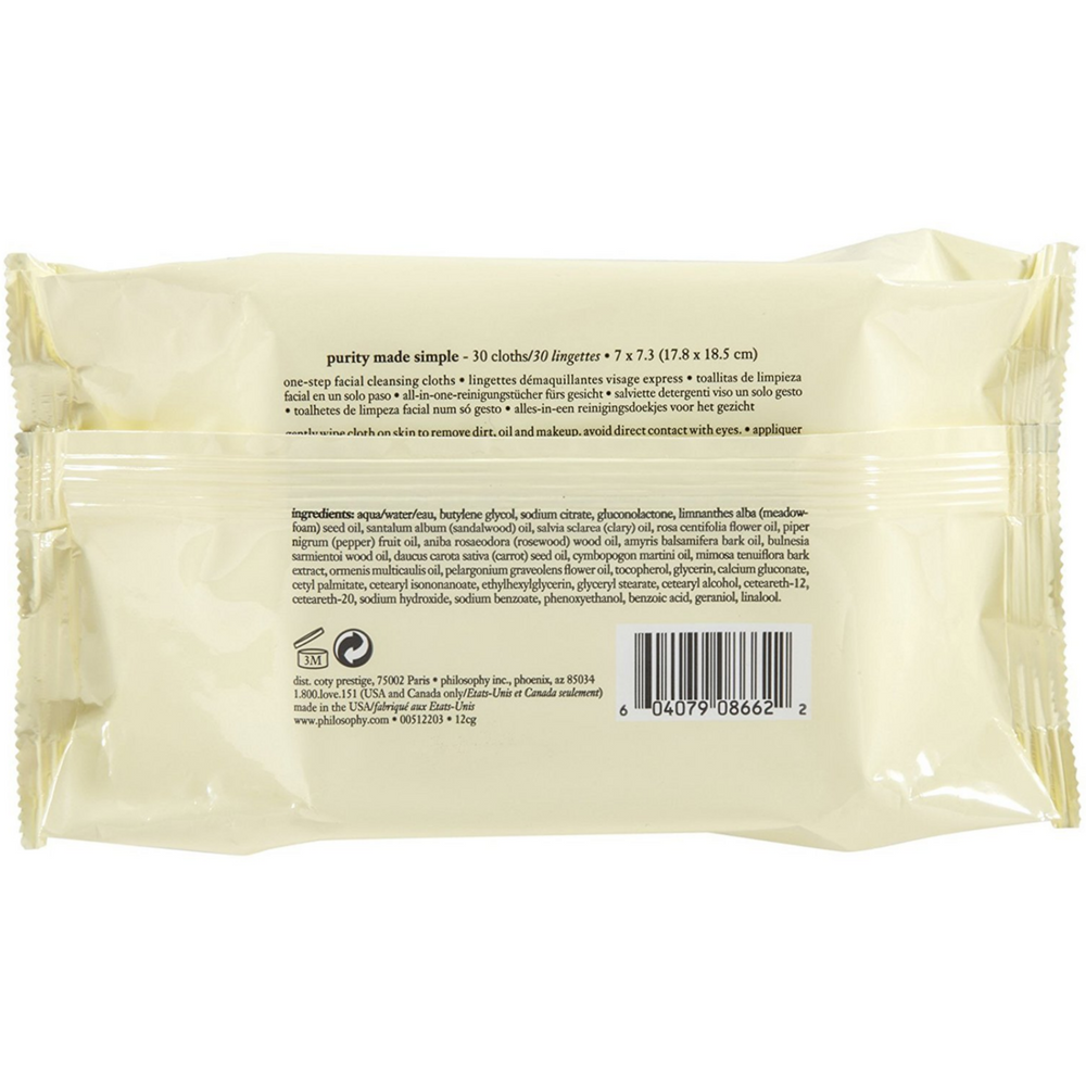 Philosophy Purity Made Simple Facial Cleansing Cloths 30 ea (Pack of 3) - image 2 of 5