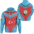 thumbnail image 3 of Sudadera con capucha con estampado 3D de la bandera de Azerbaiyán, con emblema nacional de Azerbaiyán, informal, transpirable, de gran tamaño, para uso diario, 3 of 5