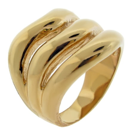 Stainless Steel Ring with Gold Ion Plating