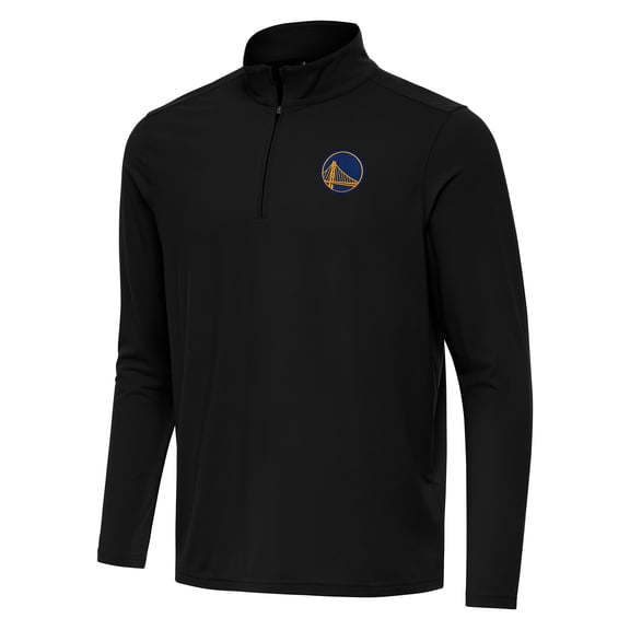Men's Antigua Black Golden State Warriors Intent Quarter-Zip Top