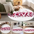 thumbnail image 5 of Round Rug 6Ft Washable Non-Slip, Valentine's Day Circle Area Rugs for Living Room Bedroom, Romantic Love Red Rose Petals Indoor Floor Mats Carpet Runner for Home Decor Aesthetic, 5 of 8