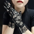 thumbnail image 4 of COMVALUE Lace Gloves for Wedding Tea Party, Evening Gloves for Women Black One Size, 4 of 7