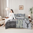 thumbnail image 4 of Feelyou Deer Animal Twin Bedding Sets 7pcs, Pine Tree Bedding Comforter Set, 4 of 7