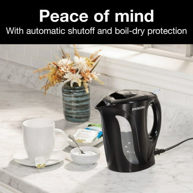 1L Electric Kettle Cordless Black 2150W Boil Dry Protection Auto Switch Off