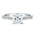 thumbnail image 2 of BERRICLE Sterling Silver Solitaire Engagement Promise Rings for Her, 1.25 Carat Cushion Cut Cubic Zirconia CZ Ring Size 4, 2 of 8