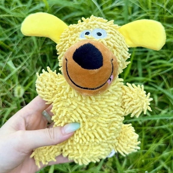 Hxlamzoo Interactive Rattle Corgi Mop Dog Toy with Motion-Activated Sound, Durable Microfiber Chew Toy for Dental Health, High-Contrast Colors for Indoor/Outdoor Play