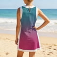 thumbnail image 4 of UDAUDU Womens 2 Piece Sets Gradient Boho Sleeveless Crew Neck Pullover Tops Lounge Set Casual Shorts Matching Sets with Pocket Hot Pink L, 4 of 7