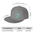 thumbnail image 2 of DouZhe Flat Brim Cap Snapback Hat, Blue Game Joystick Prints Adjustable Gray Adult Baseball Cap, 2 of 6