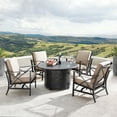 thumbnail image 2 of Outdoor Living and Style 5-Piece Charcoal Black Outdoor Patio Round Fire Table with Four Swivel, 2 of 4
