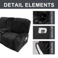 thumbnail image 5 of SHANNA Reclining Loveseat Cover with Middle Console Slipcover, 8-Piece Velvet Stretch 2-Seater Recliner Sofa Covers,Black, 5 of 12