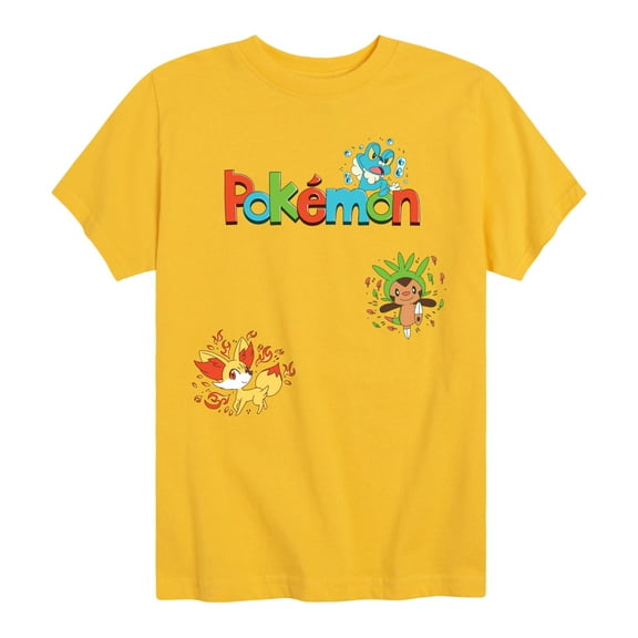 Pokémon - Gen 6 Chespin, Froakie, Fennekin   - Youth Short Sleeve Graphic T-Shirt
