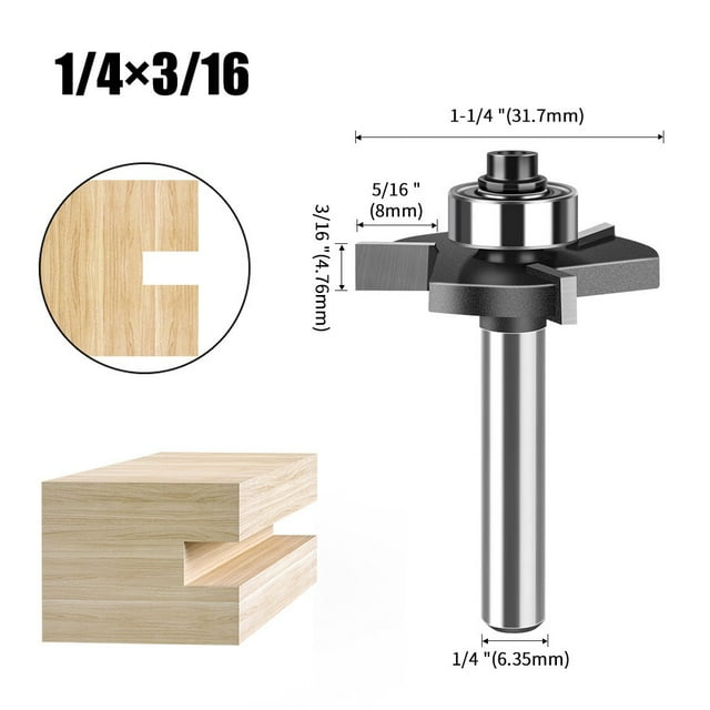 14in T Slot Router Bit with Bearing for Engraving and Cutting Machines