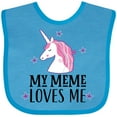 thumbnail image 3 of Inktastic My Meme Loves Me Girl Unicorn Girls Baby Bib, 3 of 4