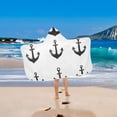 thumbnail image 2 of Yayeee Kids Hooded Towels Toddler Soft Absorbent Beach Bathing Wrap 50" x 23.5", Anchor Pattern, 2 of 5