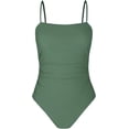 thumbnail image 5 of Women Swimsuit One Piece Bathing Suit Square Neck Cutout Back Tummy Control with Adjustable Spaghetti Straps Size M, 5 of 9