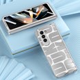 thumbnail image 4 of Case for Samsung Galaxy Z Fold 5 5G, Z Fold 5 Case Clear Plating PC Cover with Hinge Protection, Build-in Tempered Glass Screen Protector Anti-fingerprint Full Body Protection, Silver, 4 of 7